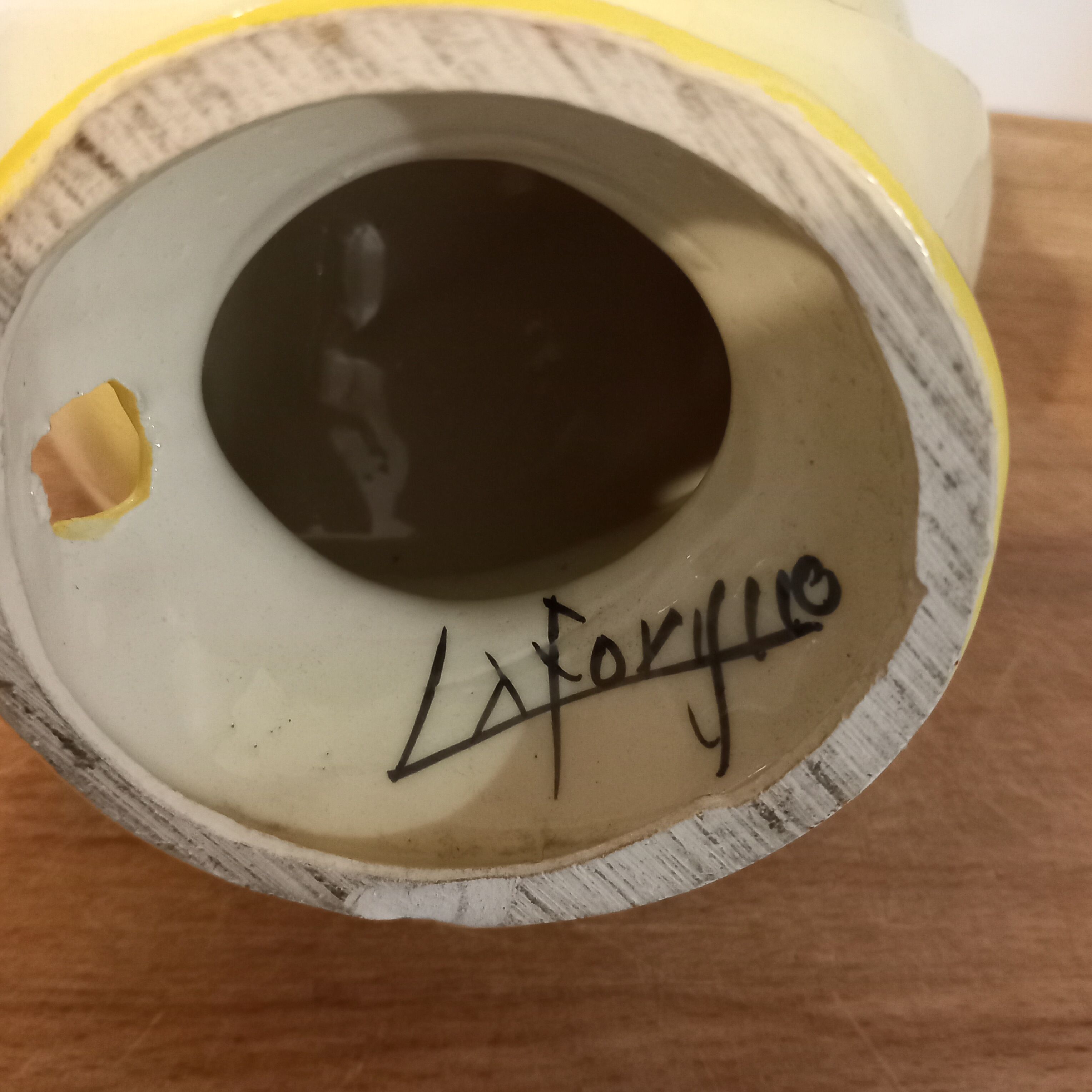 Pied de lampe style Vallauris signée Laforgue