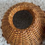 Pair of vintage wicker lampshades