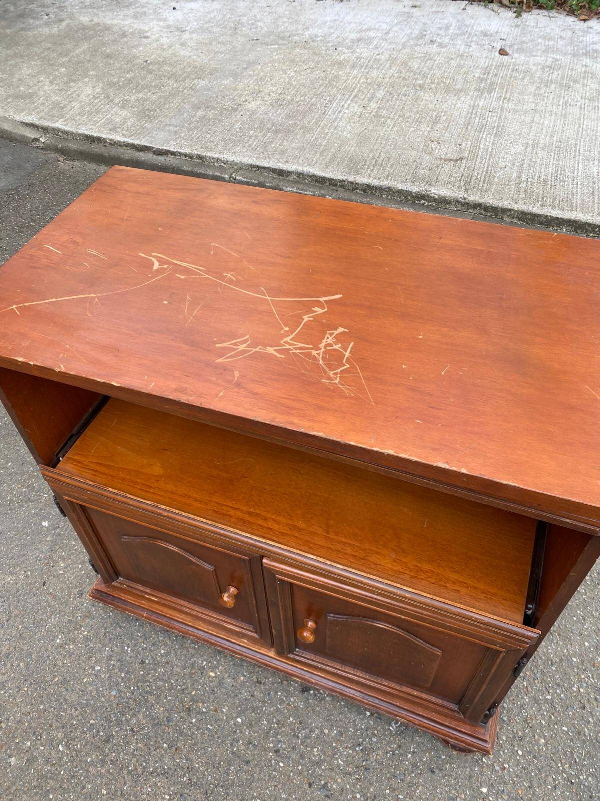 Wooden buffet, wooden TV unit in Louis XIV style.
