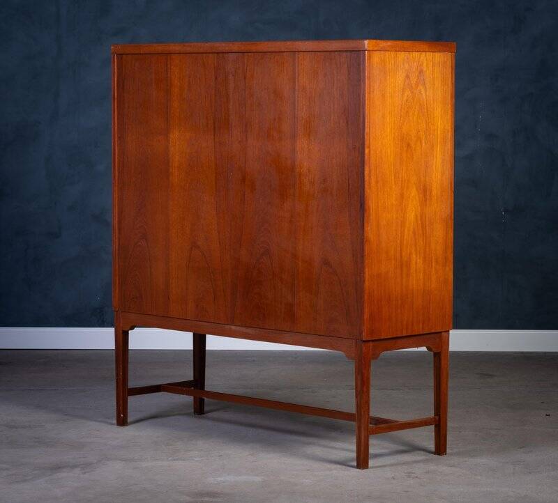 Teak Drum Cabinet with Brass Handle, Denmark, 1960s