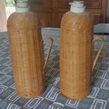 Paire de thermos osier