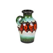Vase Graisse Lave Turquoise Orange Allemagne de l’Ouest Scheurich 490 25