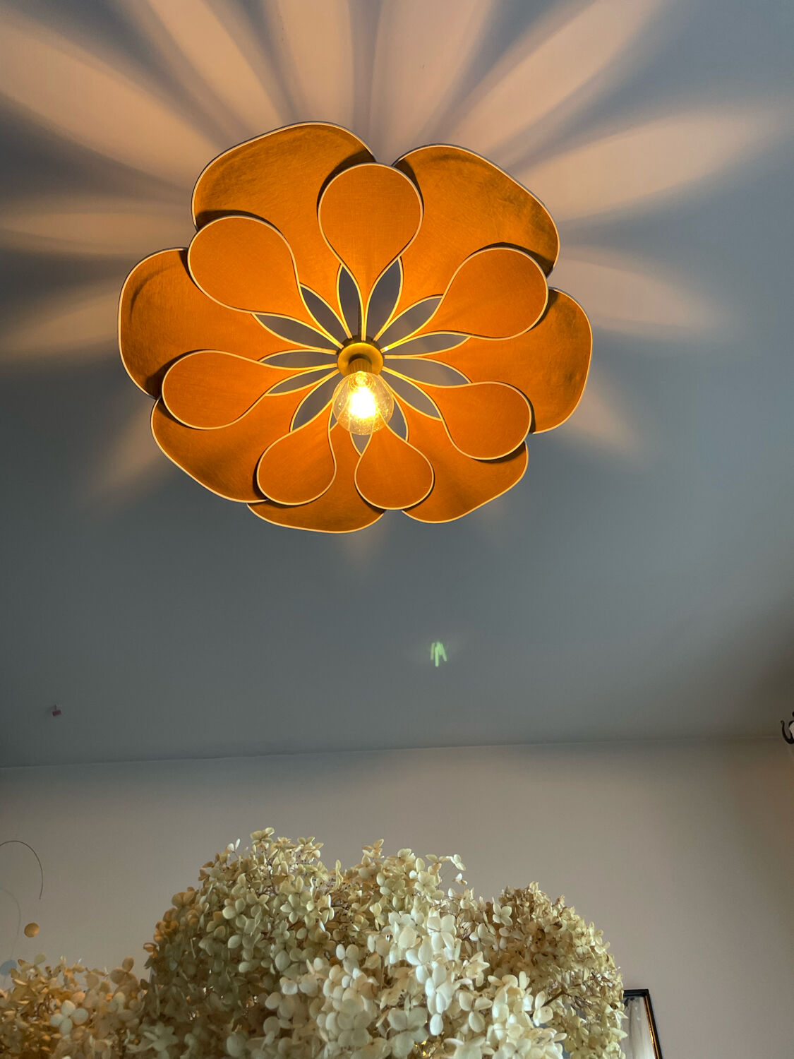 Floral suspension linen and rattan