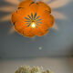 Suspension florale lin et rotin
