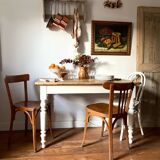 Antique walnut table for 4 people.