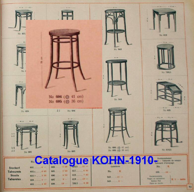Bar stool curved wood by KOHN 1910, not Thonet