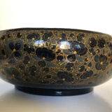 Antique black lacquered wooden coupe with gold decoration - late 19th century