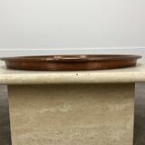 Vintage handcrafted XL round brass tray