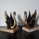 Serre-livres cygnes art déco