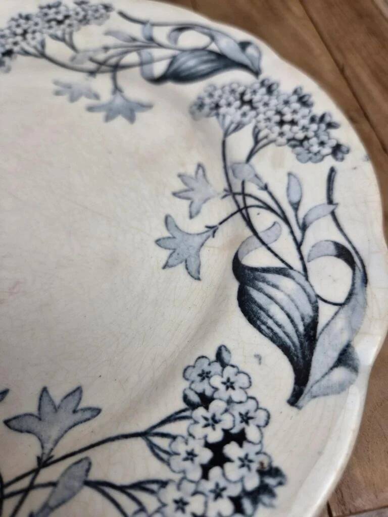 Set of 2 Longchamp ironstone plates model Lila Art Nouveau 22 cm