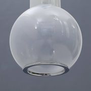 Glass and chrome metal ceiling light, 1970s