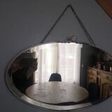 Old bevelled art deco mirror  61x34cm
