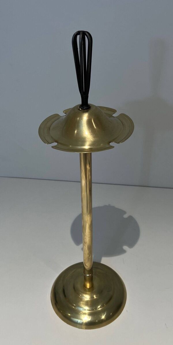 Nécessaire de Feu Design en Métal Laqué Noir et Laiton Poli. France. Vers 1