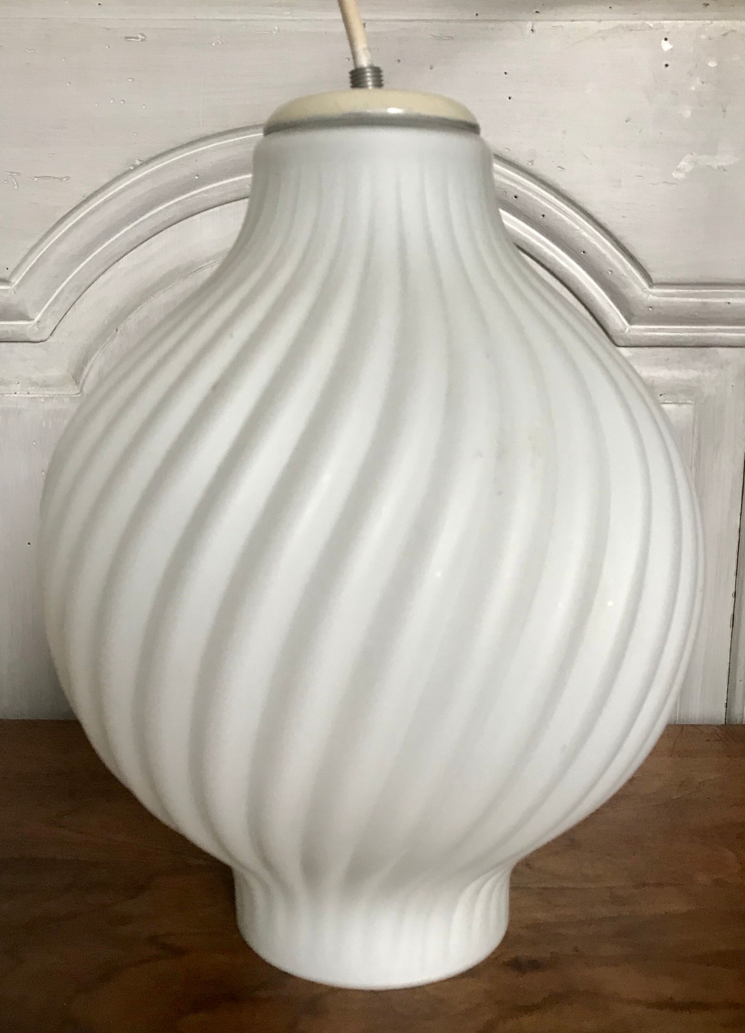 Pleated opaline ceiling circa 1950