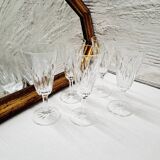 Set 5 flûtes à Champagne verre ciselé