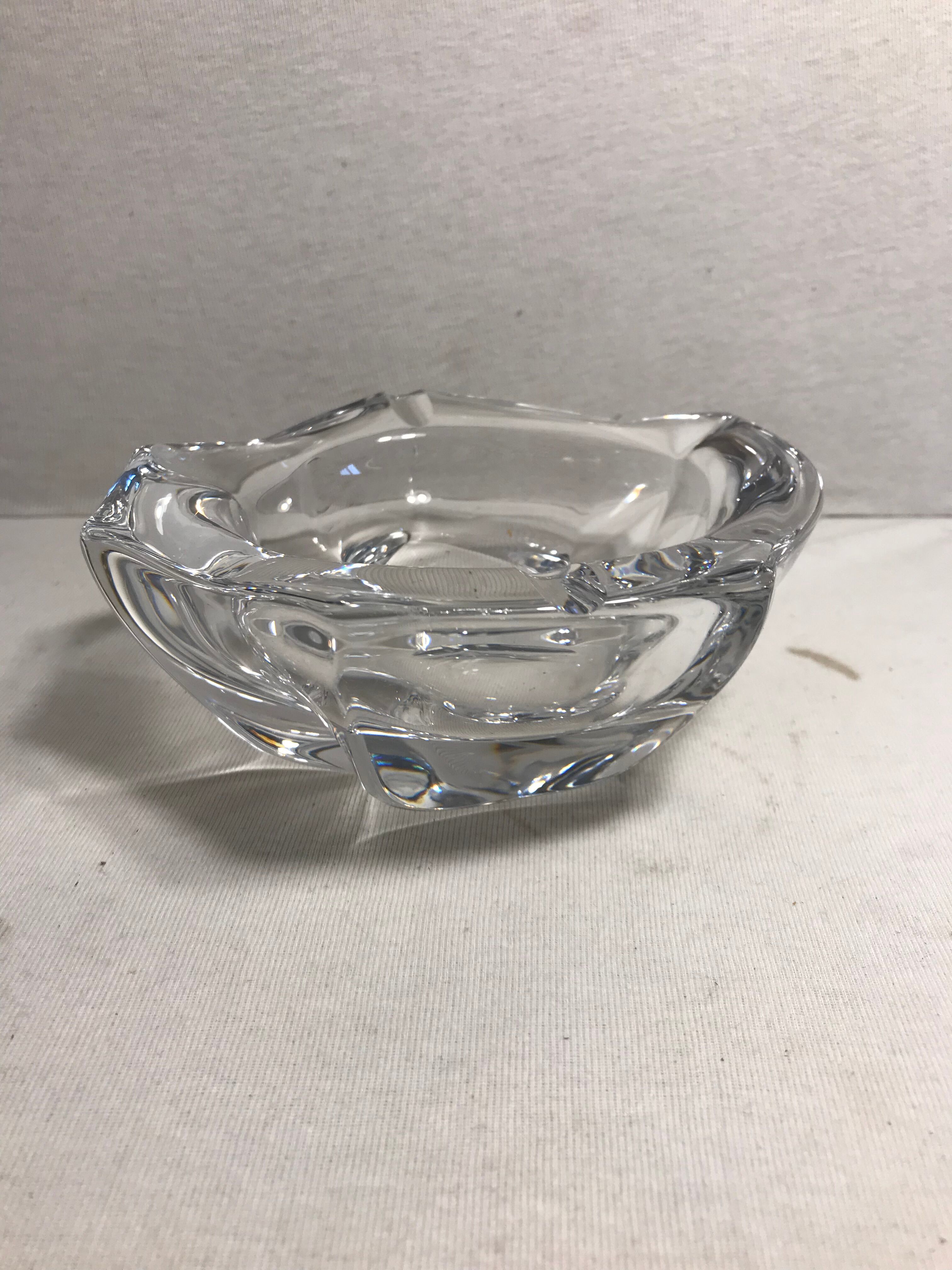 Former grand model Daum crystal ashtray signed France vintage