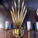 Pair of gold metal foliage spray sconces in the Bagues style - Vintage 70's