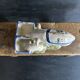 Antique earthenware pig box, salt cellar or mustard pot, floral decoration.