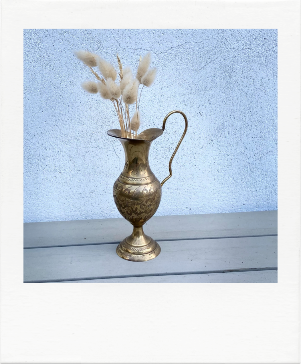 Small engraved brass jug