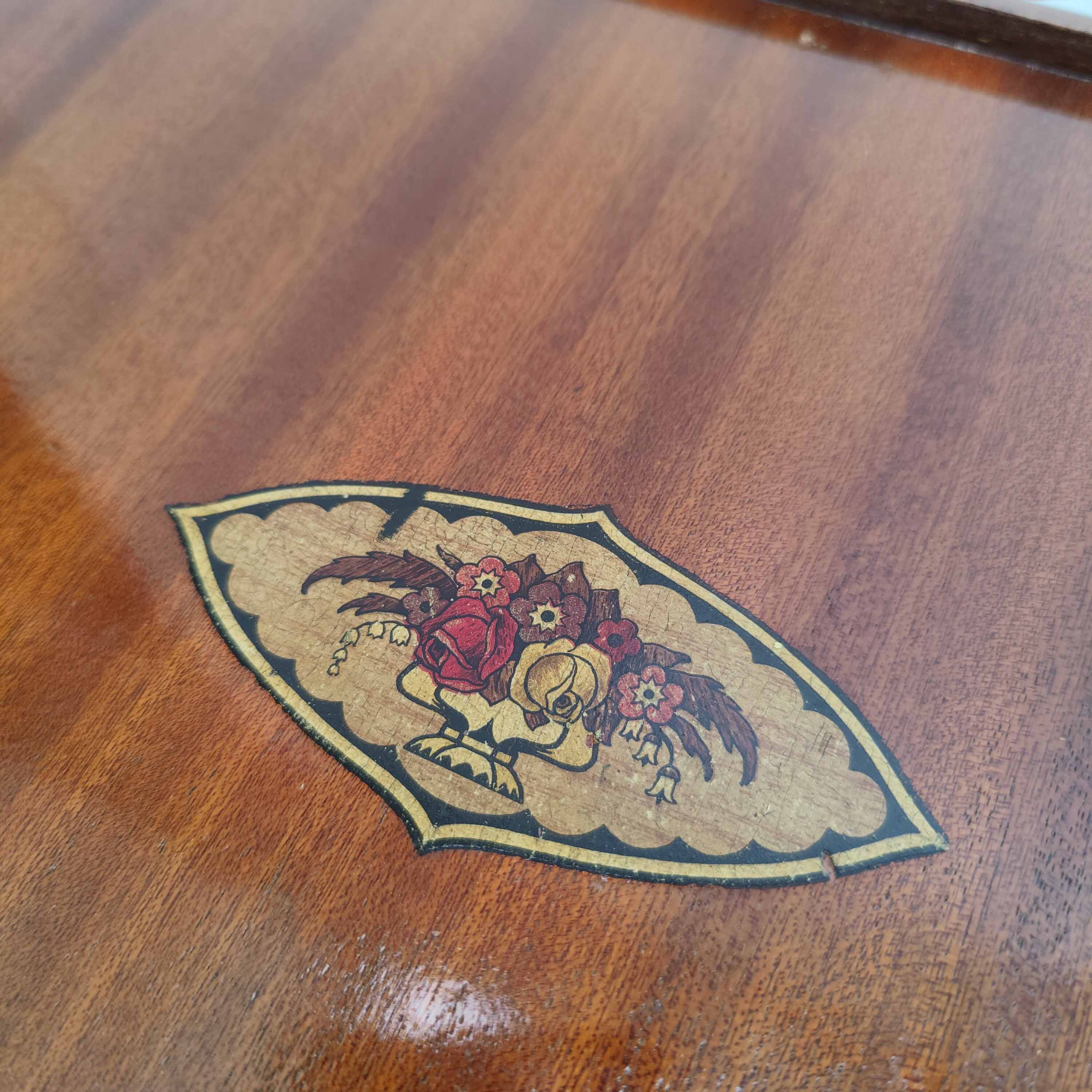 Wood and brass service tray