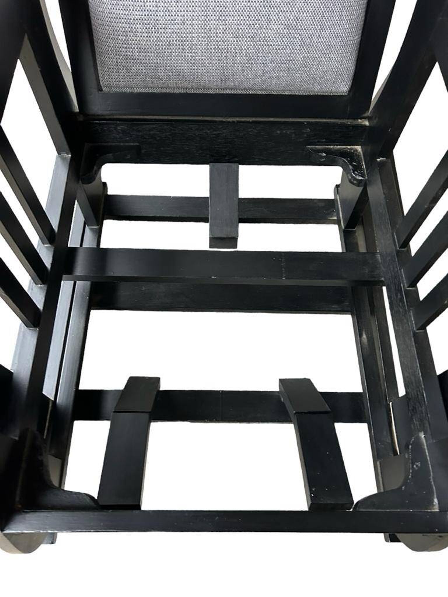 Important Pair Of Black Lacquered Rocking Armchairs Circa 1920 - 30