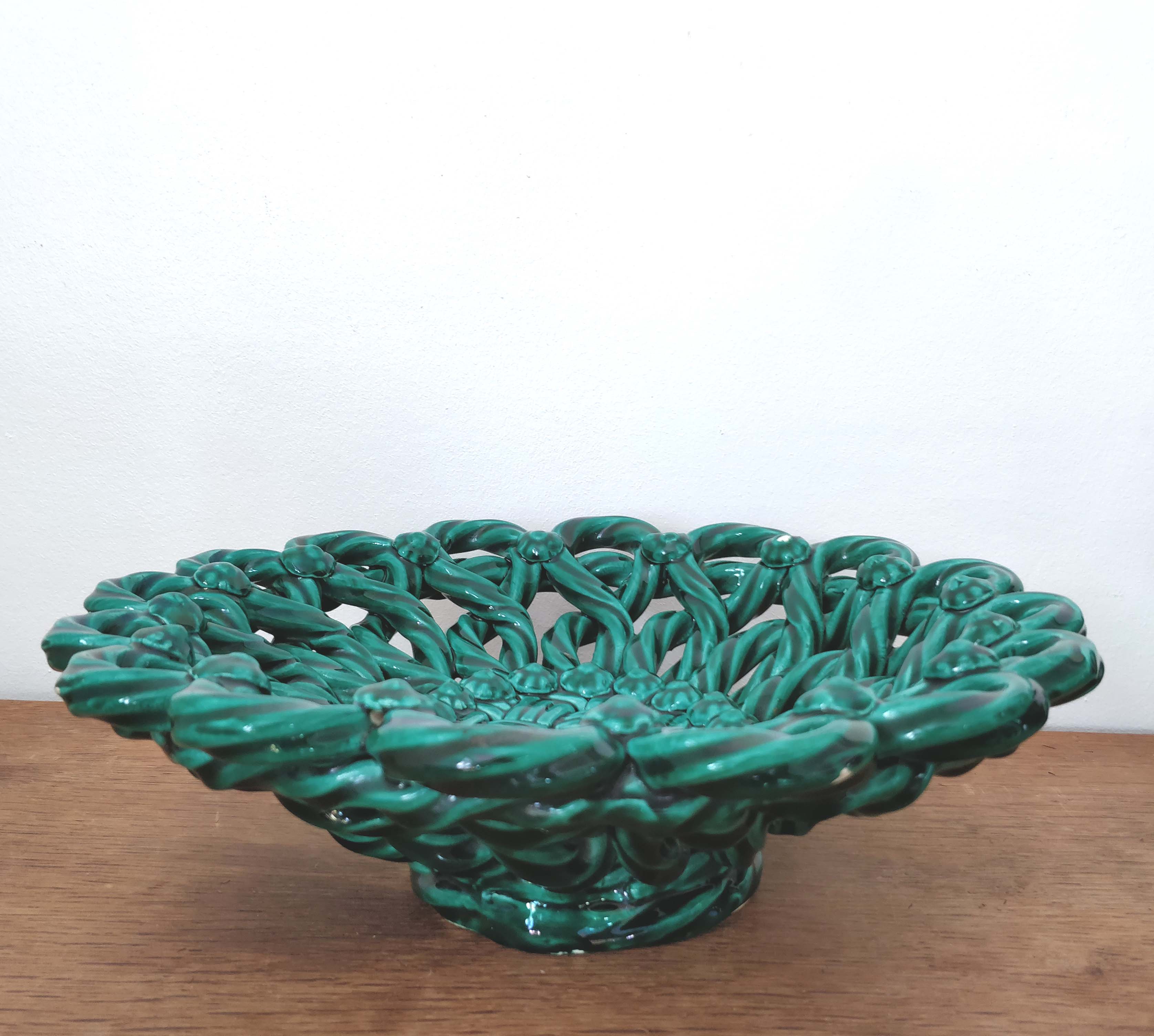Vallauris woven ceramic fruit basket