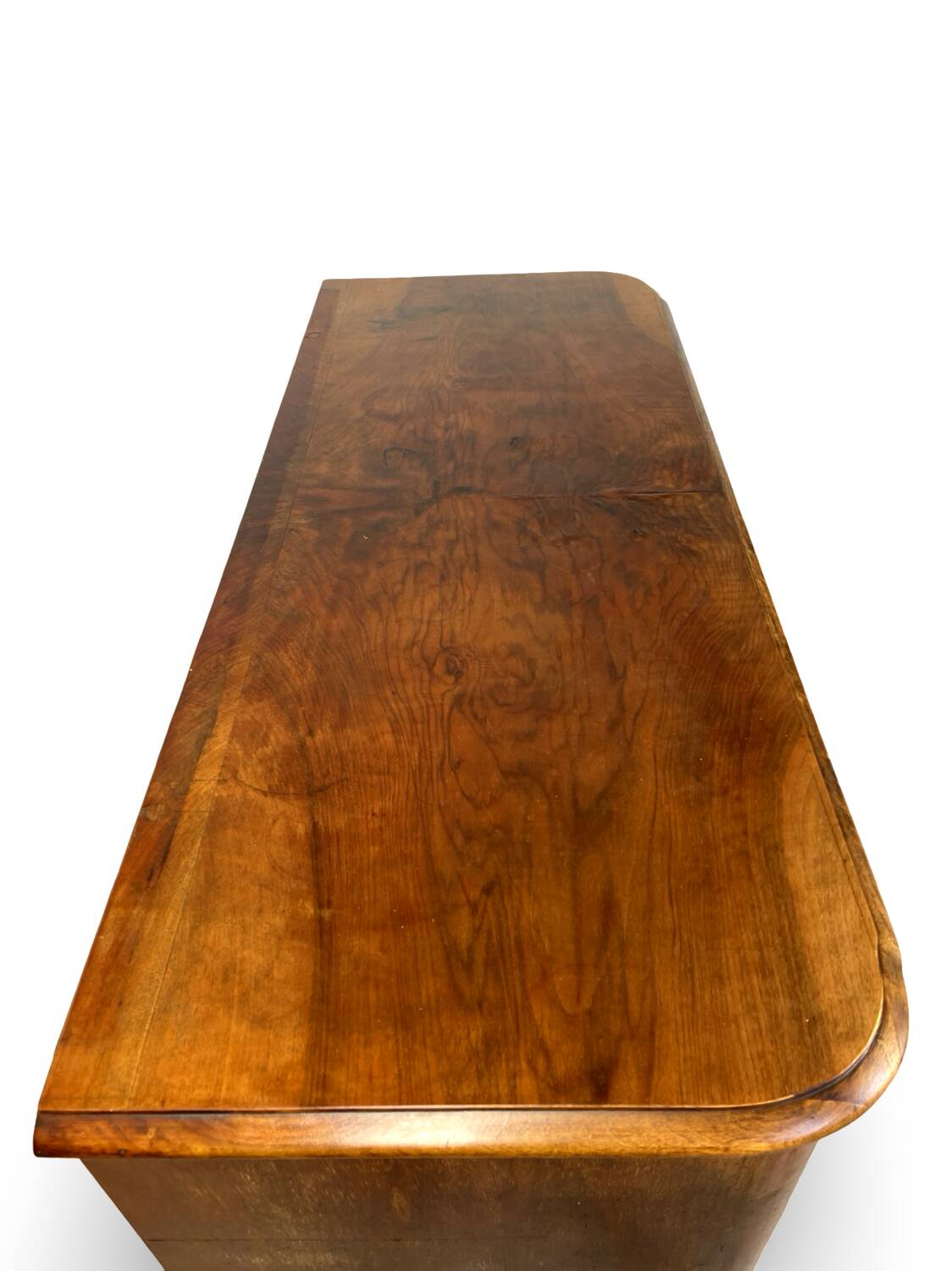 Italian art deco burl walnut chest of drawers, 1930s/1940s