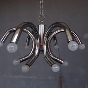 Chandelier design 1970 steel chrome