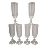 Set of 6 lance model champagne flutes, design made in France from the 1970s.