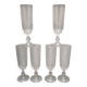 Set of 6 lance model champagne flutes, design made in France from the 1970s.