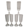 Set of 6 lance model champagne flutes, design made in France from the 1970s.