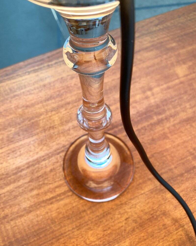 Mid-century German Tiffany glass table lamp by Ingo Maurer, 1960s.