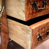 Curved Louis XV style chest of drawers 20th century marble top