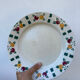 6 flat plates in white Gien ceramic with fruit patterns
