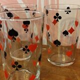 9 verres à eau style jeu de carte