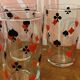 9 verres à eau style jeu de carte