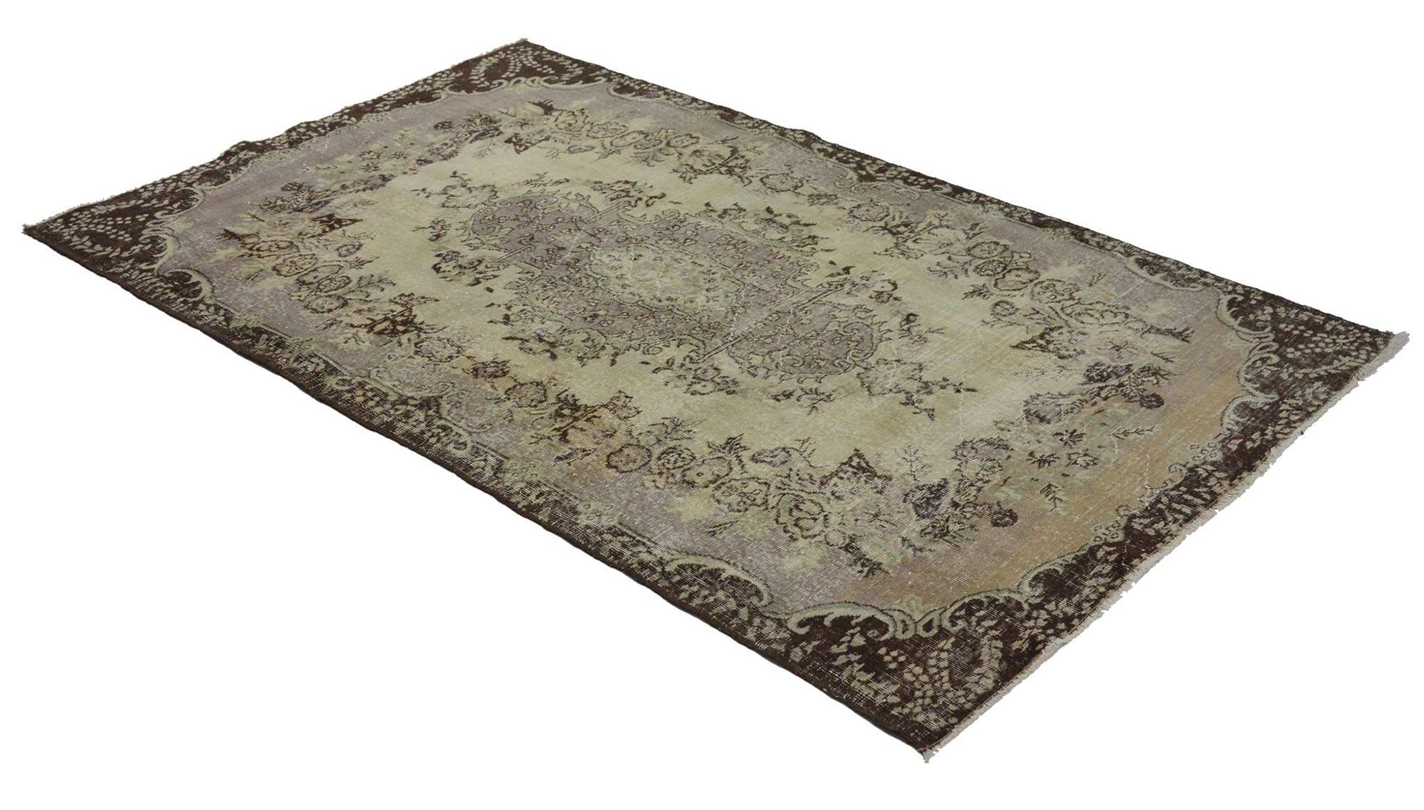 One-of-a-kind turkish handwoven vintage rug - rustic vintage charm 282x 164