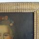 Portrait femme et fille huile sur toile encadrée, XIXe