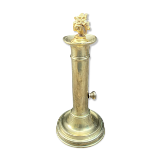 Brass candle holder with pusher and cap