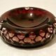 Cut Overlay crystal ashtray Bohemian crystal factory with three notches cigarettes - perfect condition