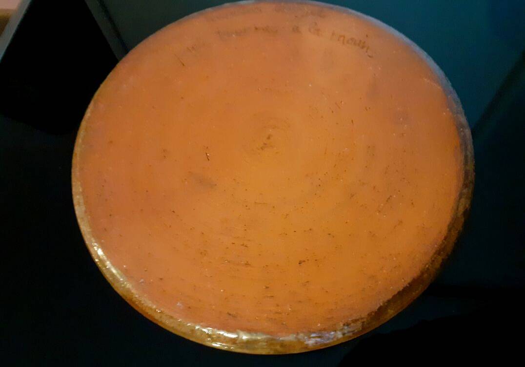 Large glazed terracotta dish from the Uzel mill
