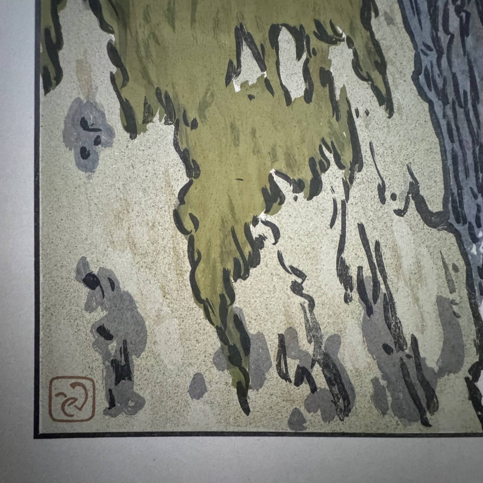 Lithograph by Henri Rivière The Aspects of Nature - The Cliff