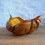 Swedish popular art Very large bowl in dark and curly birch, 1960s