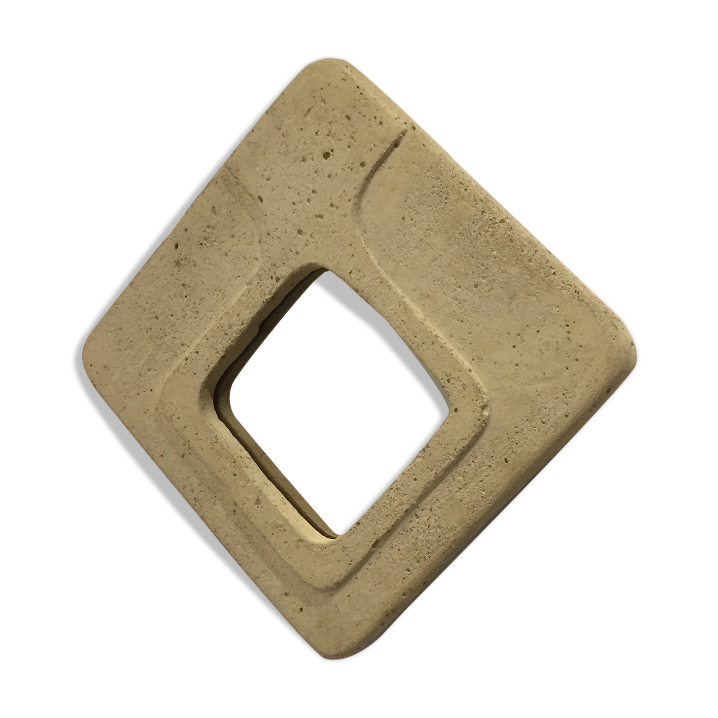Miroir en pierre des années 70 - 27x27cm