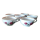 Set of 6 fine and refined cups with red rose decoration.