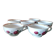 Set of 6 fine and refined cups with red rose decoration.
