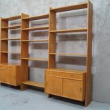 Scandinavian oak modular wall unit, 1960s