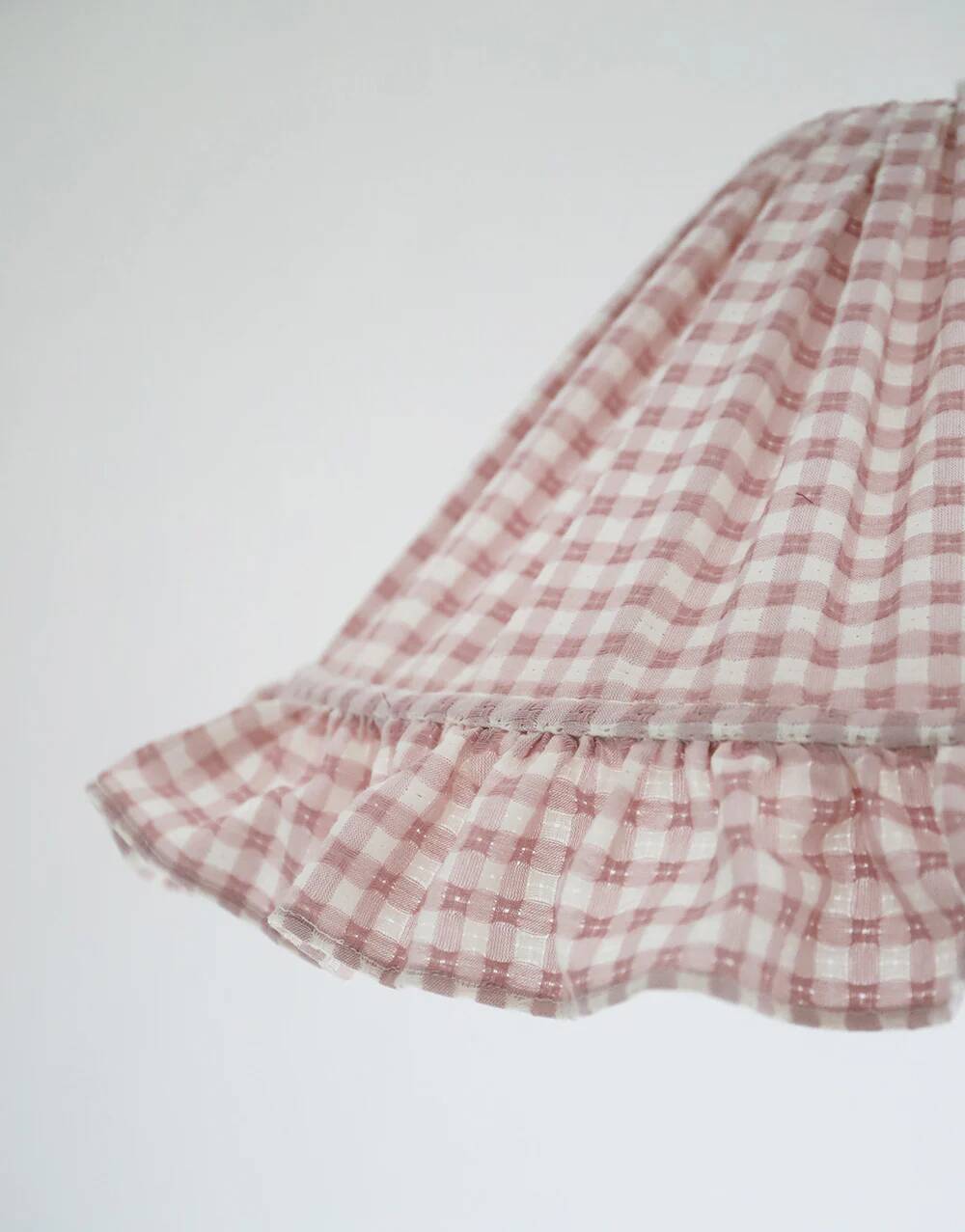 Emilia "small pink squares" conical textile suspension with flounce