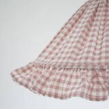 Emilia "small pink squares" conical textile suspension with flounce