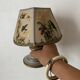 Vintage lamp, Tillier parakeets and sparrows lampshade